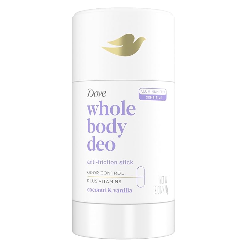 Dove Whole Body Deo Desodorante em Bastão sem Alumínio com Coco e Baunilha, 74 g