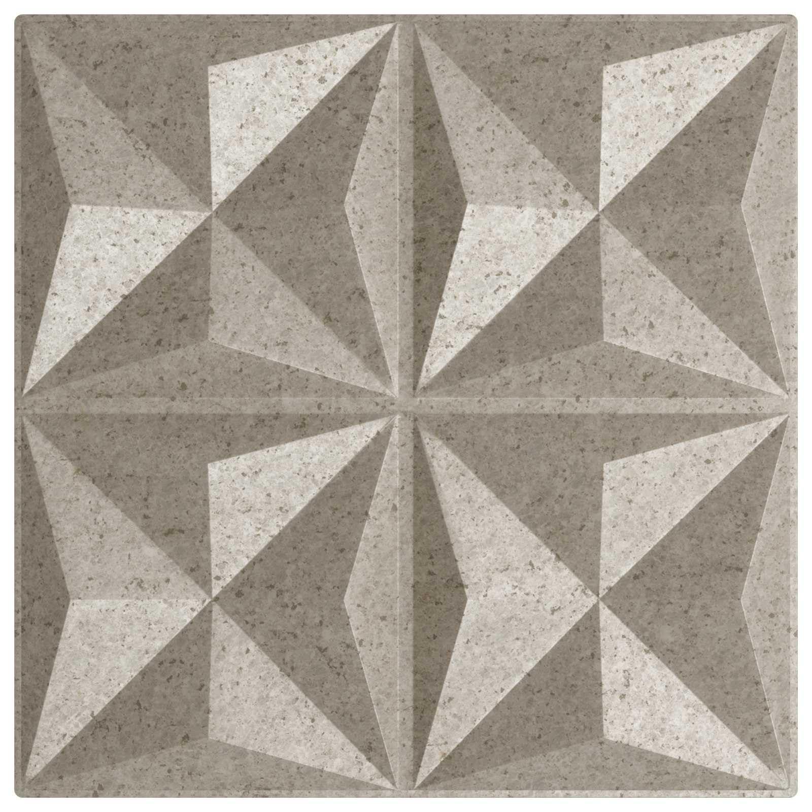 Pannelli da parete origami in cemento, 24 pezzi, 50 x 50 cm, in schiuma XPS 3D, autoadesivi, per soggiorno, camera da letto, cucina, bagno, interni, con isolamento e isolamento acustico
