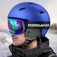 Odoland Síbukósisak és Szemüveg Szett M-es Méretben - Unisex PC Sisak UV400 Védelemmel, Kék Színben, Síeléshez, Snowboardozáshoz 9