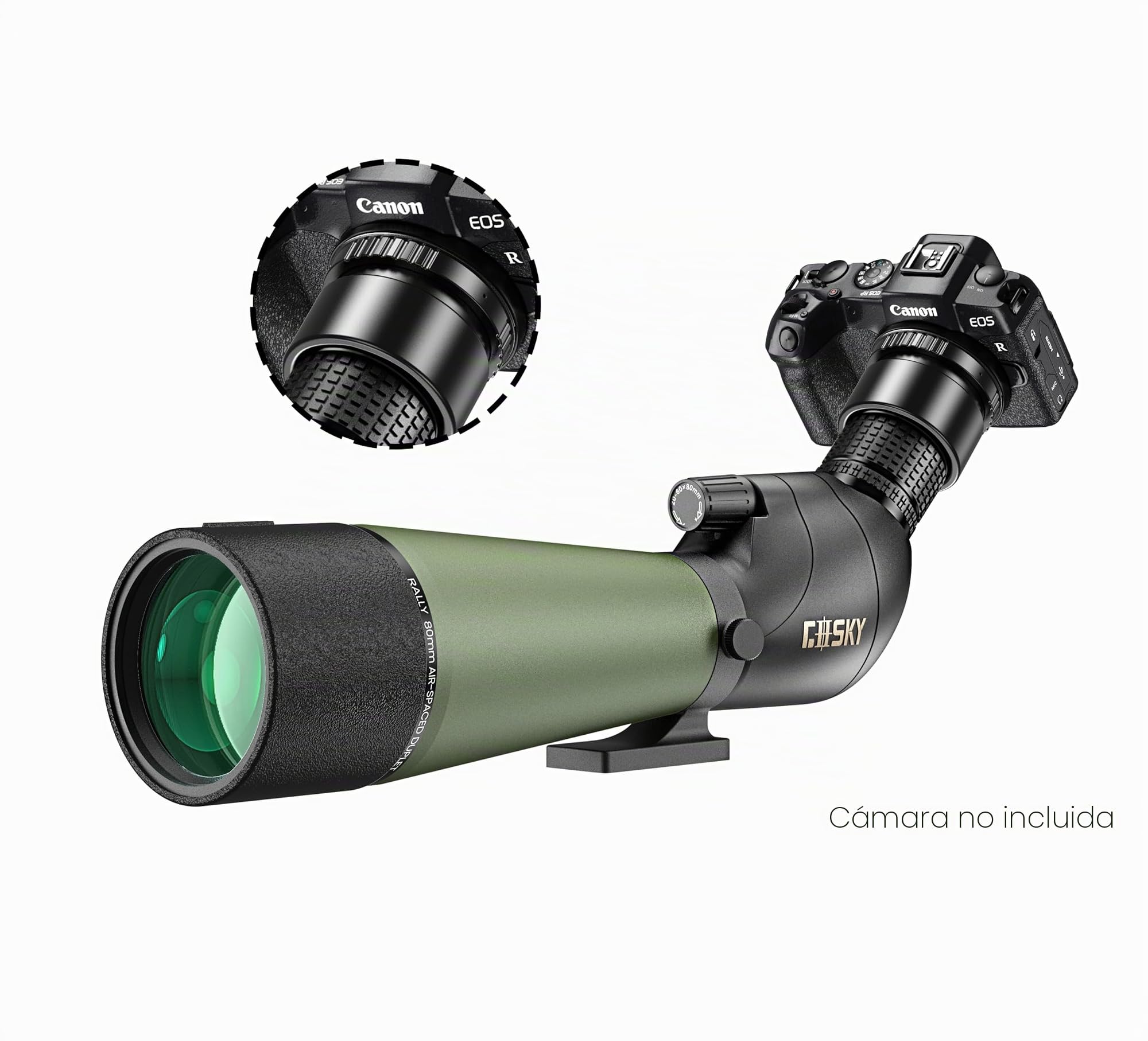 Gosky - Alcance de foco impermeable – Alcance HD para tiro objetivo de pájaros mirando animales caza arco actividades al aire libre con trípode y adaptador de Digiscoping (20 – 60 x 60, 20 – 60 x 80)