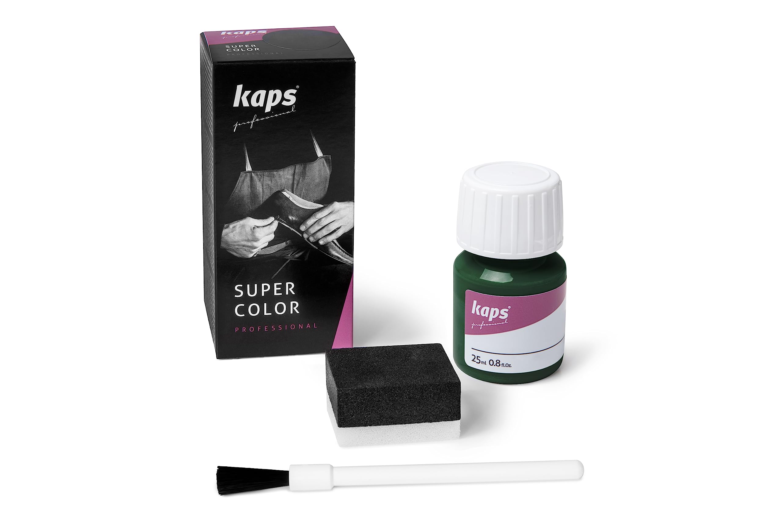 Tinte para Zapatos y Bolsos de Cuero y Textil con Esponja y Brocha, Kaps Super Color, 70 Colores (117 - azul marino) — view 10