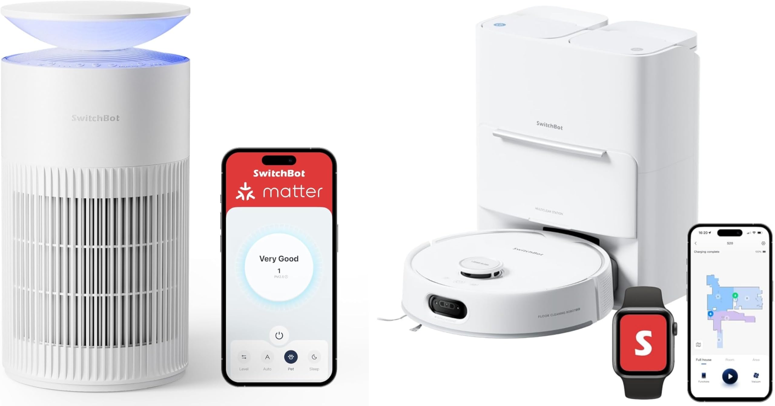 SwitchBot Air Purifiers and S20 Robot Vacuum