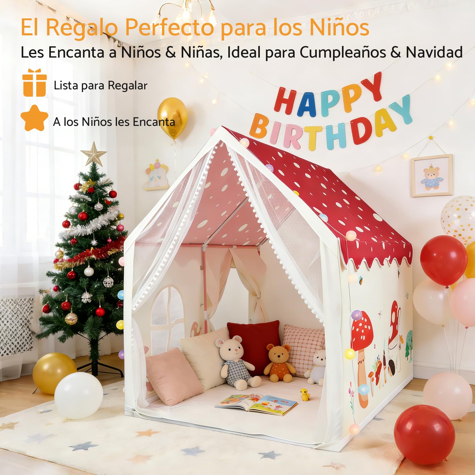 Tienda de Juegos Infantil con Luz LED y Alfombrilla Antideslizante