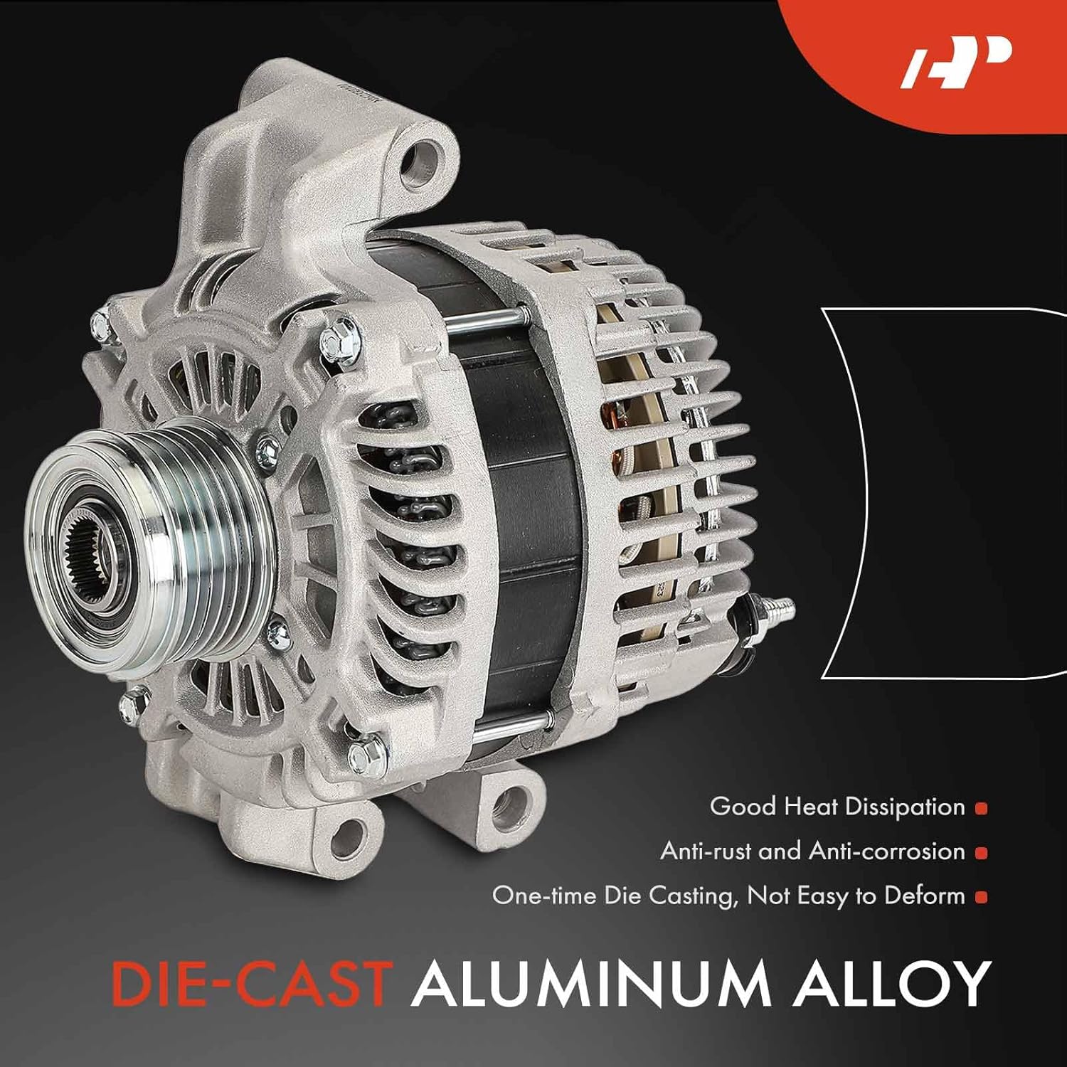 A-Premium Alternator Compatible with Dodge Dart 2013 2014 2015 2016, 2.0L 2.4L, 12V 140A 6-Groove Decoupler Pulley Clockwise