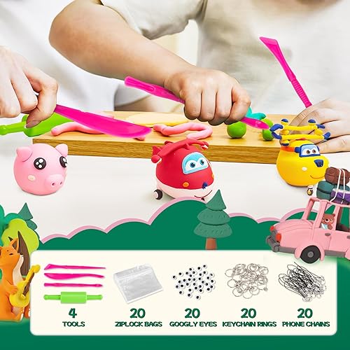 Miniatura 3 de Chico Land Kit de arcilla  32 colores de arcilla seca al aire, regalo para niños y niñas a partir de 4 años, kit de arcilla de modelado de bricolaje