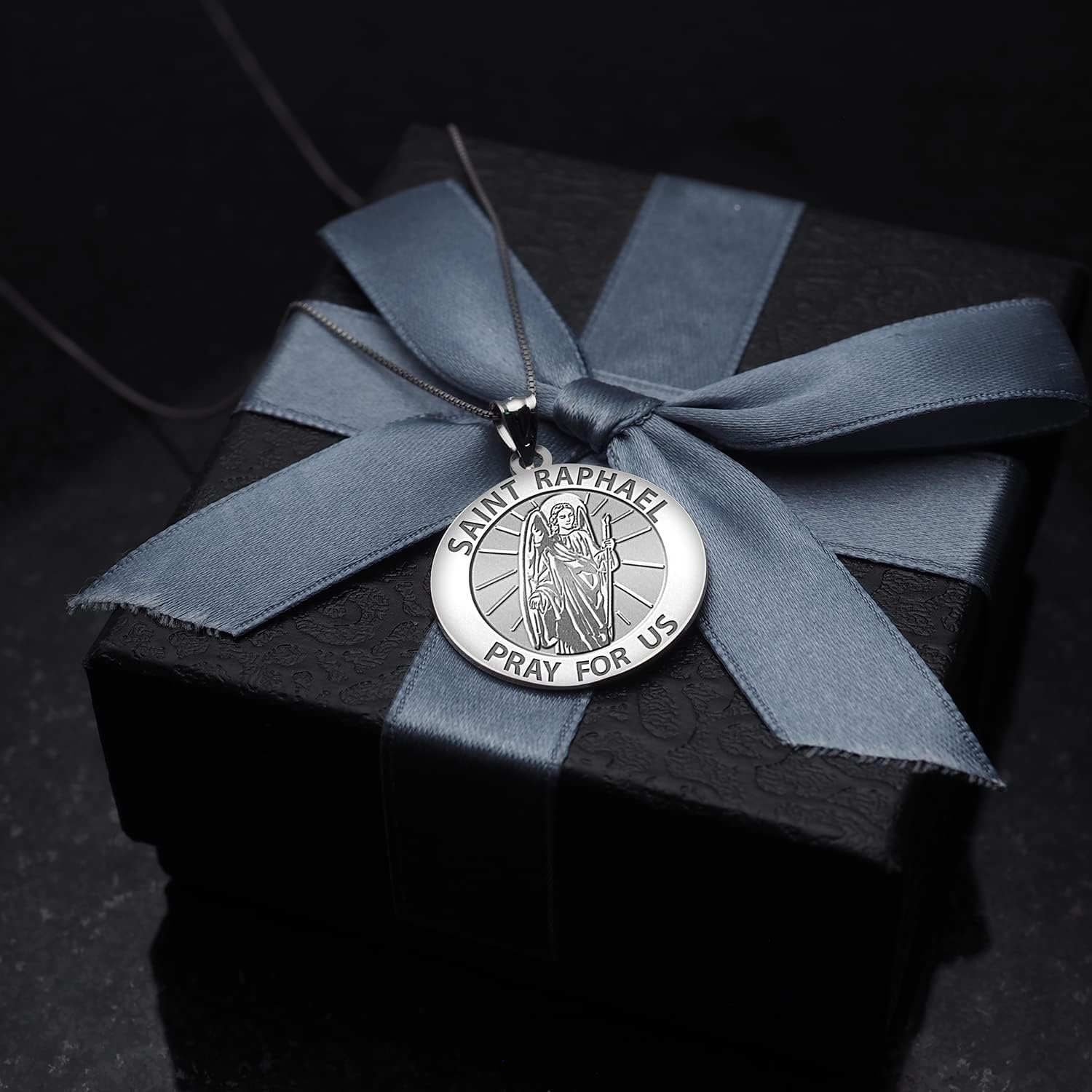 PicturesOnGold.com Saint Raphael Religious Medal Only or Medal With Engraving in Sterling Silver, 10K, or 14K Gold - Image 7