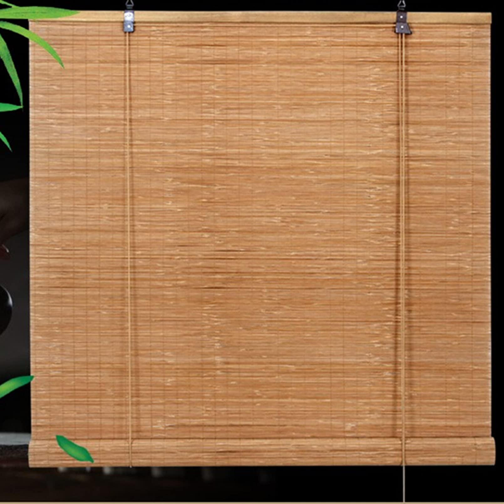 Store Enrouleur Bambou Naturel,Respirant Rideau En Bambou,Stores Venitien Bois,Store Fenetre Occultant,Store Exterieur Bambou Fenetre Naturel,Rouleaux Romains,Personnalisées (100x160cm/39x63in)