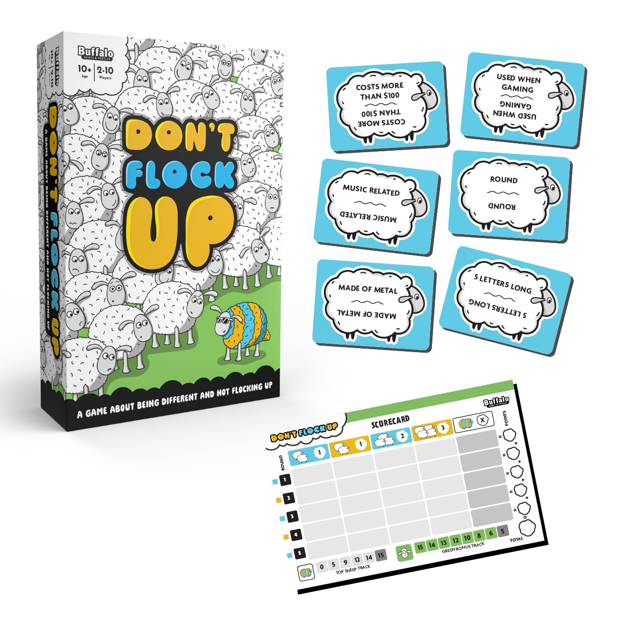 Buffalo Games - Don't Flock Up - Break from The Crowd - Party Card Game - Game Night Favorite - Easy to Learn - Ages 10 an...
