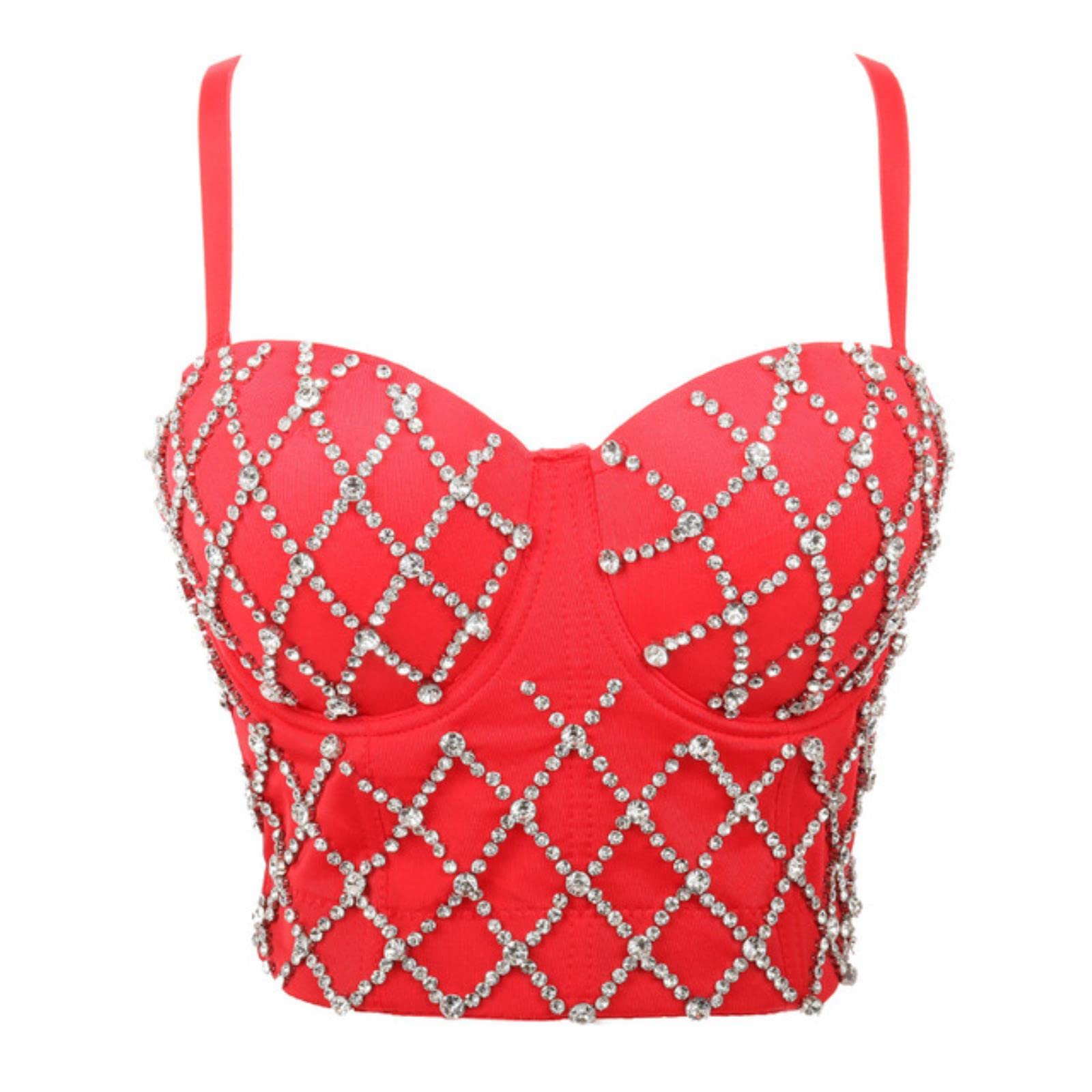 Strass Diamond Pailletten Tank Top Vrouwen Stag Party Shaper Camis BH