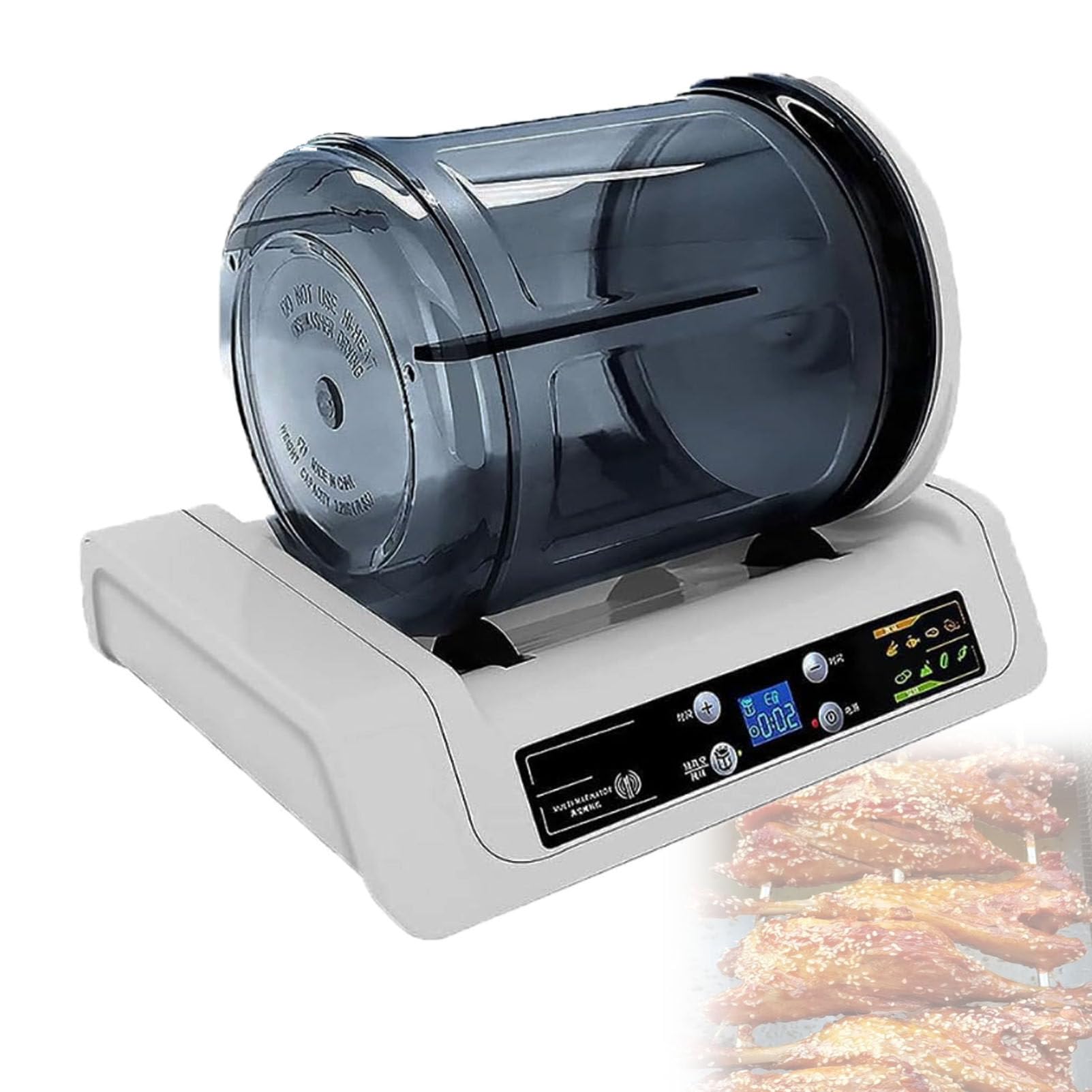 YXYLJOZ Vacuum Meat Tumbler Marinator, 5L Vacuum Marinating Machine with AS Vacuum Drum, Automatic Tenderizer for Beef Chicken Burger Bacon