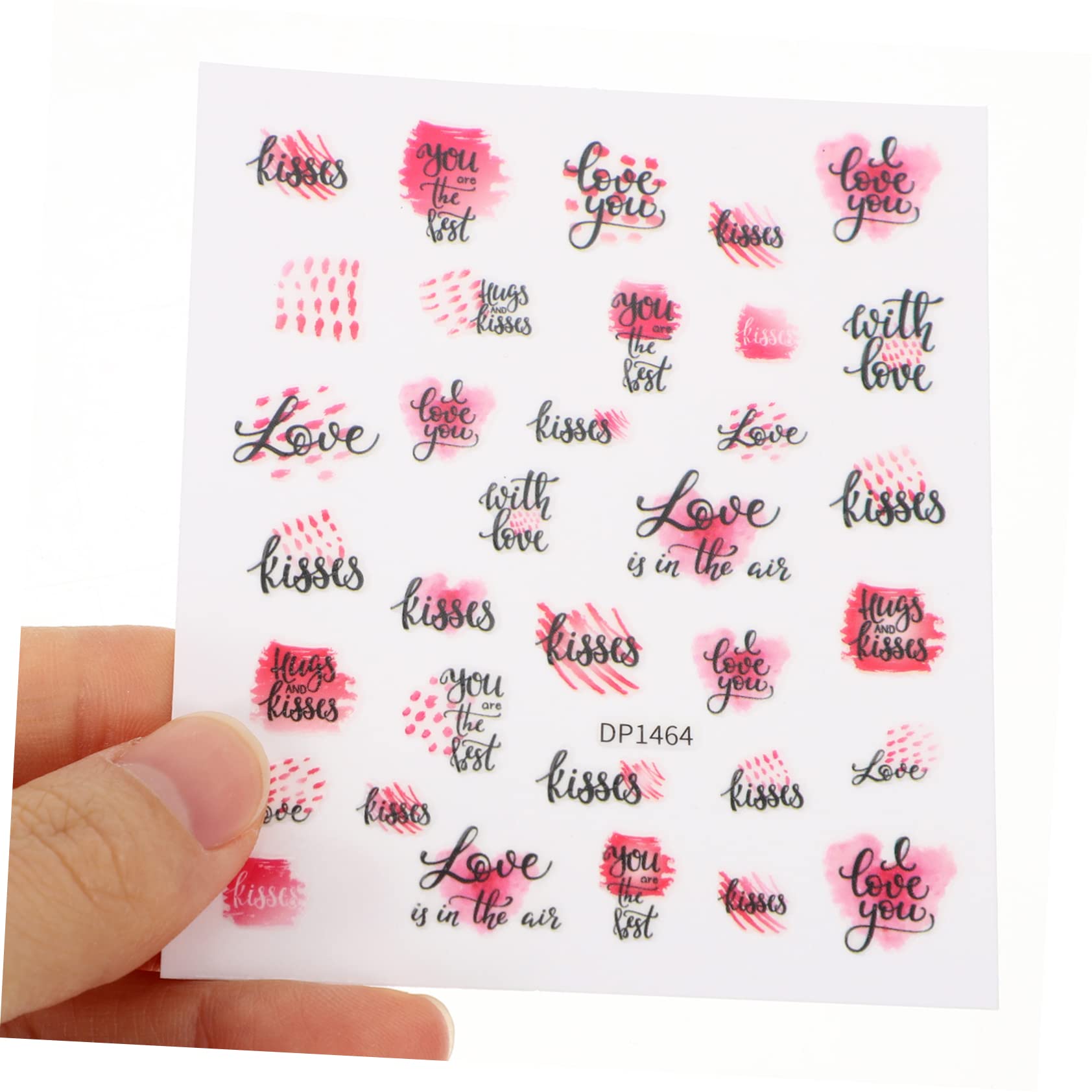 Beaupretty Feuilles Ongles Autocollants Lèvres Rouges Ongles Autocollants Valentine Coeur Nail Sticker Coeur Nail Art Autocollants Valentines Autocollants Coeur Ongles Autocollants