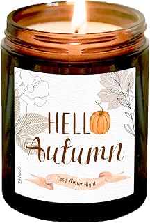 Hello Autumn Candle | Autumn Decor | Pumpkin Spice Candle | Get Cosy Gift | Autumn Pumpkin Decoration | Halloween Candle | Winter Candle (Cosy Winter Night)