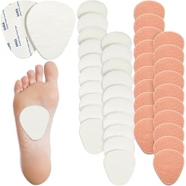 Syhood 40 Pcs Metatarsal Pad Men Women 1/4 Inch Thick Ball of Foot Pain Relief Cushions Thick Metatarsal Felt Pads Cushion Pain Relief Forefoot Support Mat (Multicolor)