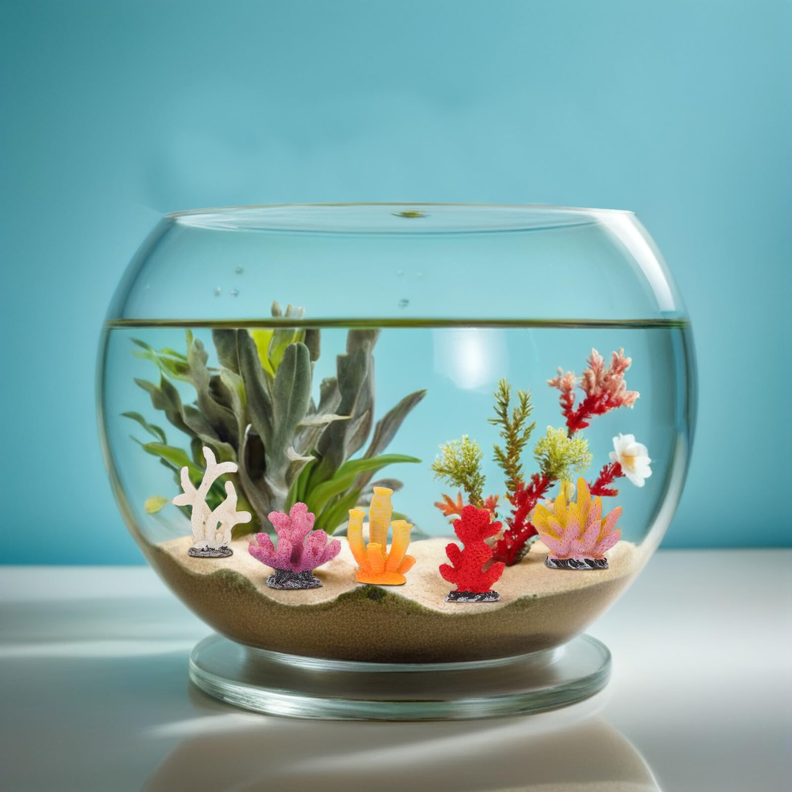 16 piezas para acuario de coral, decoración artificial, mini coral de resina duradera, cerca de la naturaleza, decoración de fácil cuidado, plantas de acuario para betta y