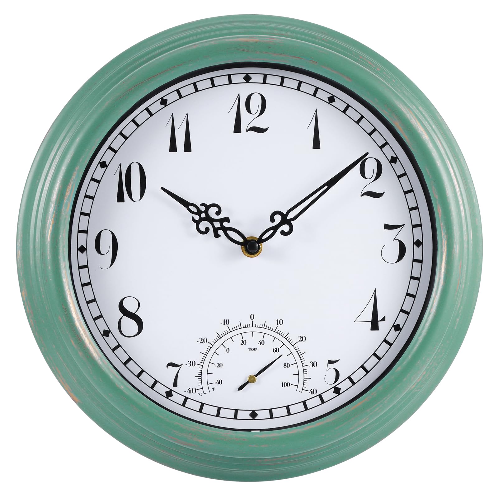 Veyera Outdoor Garden Clock, 12Inch/30cm Blue Garden Clock, Waterproof