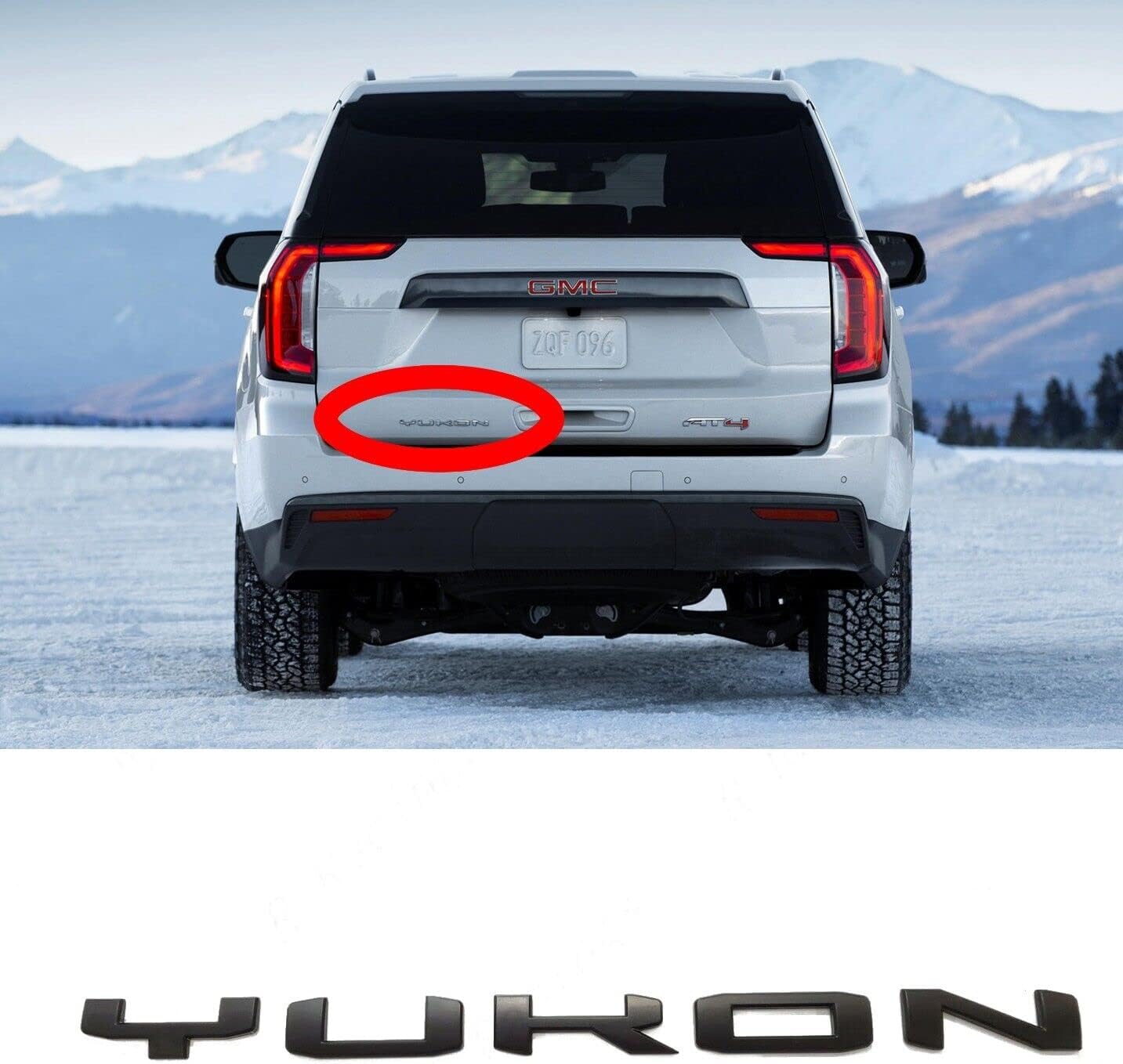 1pc Rear Tailgate Door Yukon SLT Nameplate Letters 3D Badge