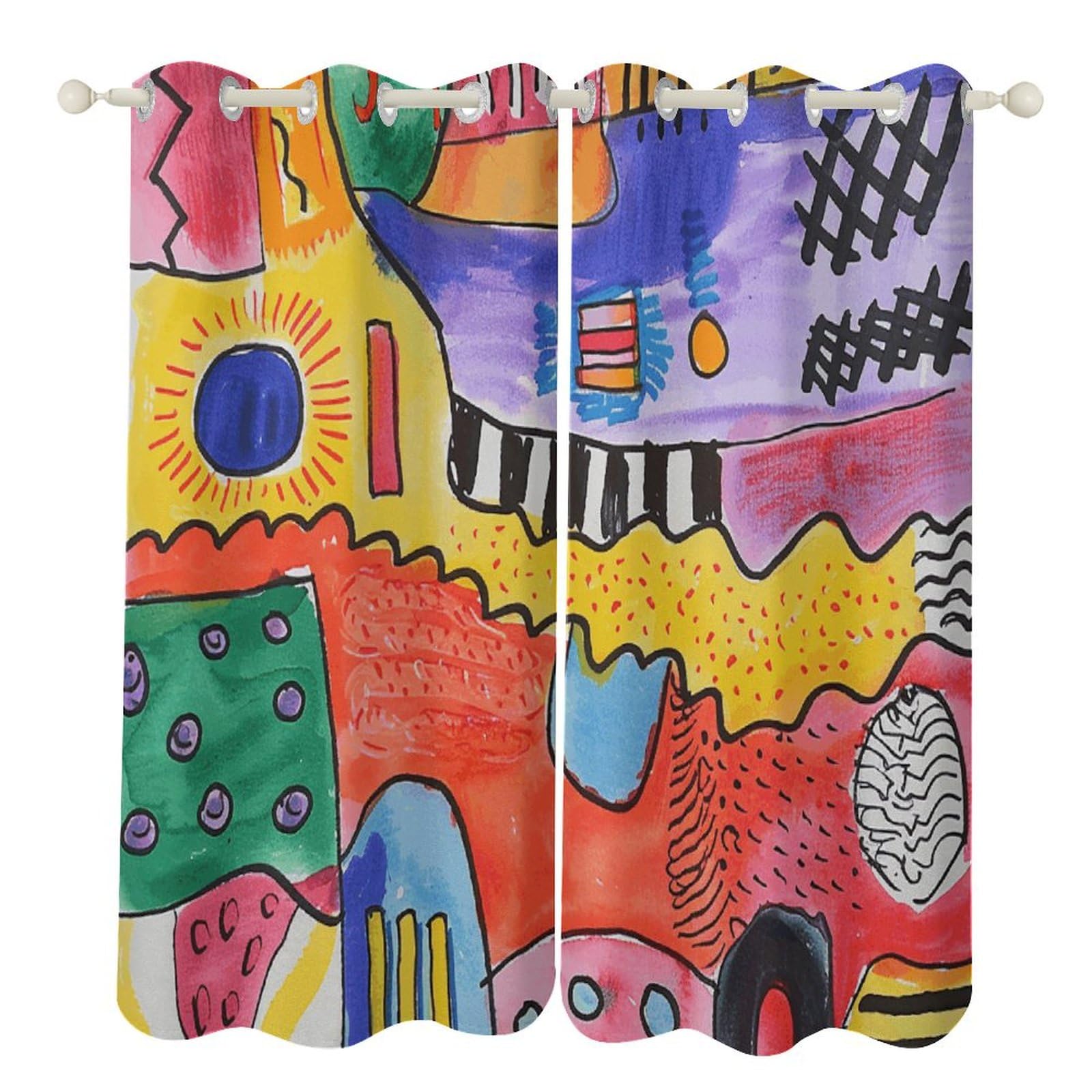 Rideaux isolation thermique anti-lumière à motifs vifs 132x182cm