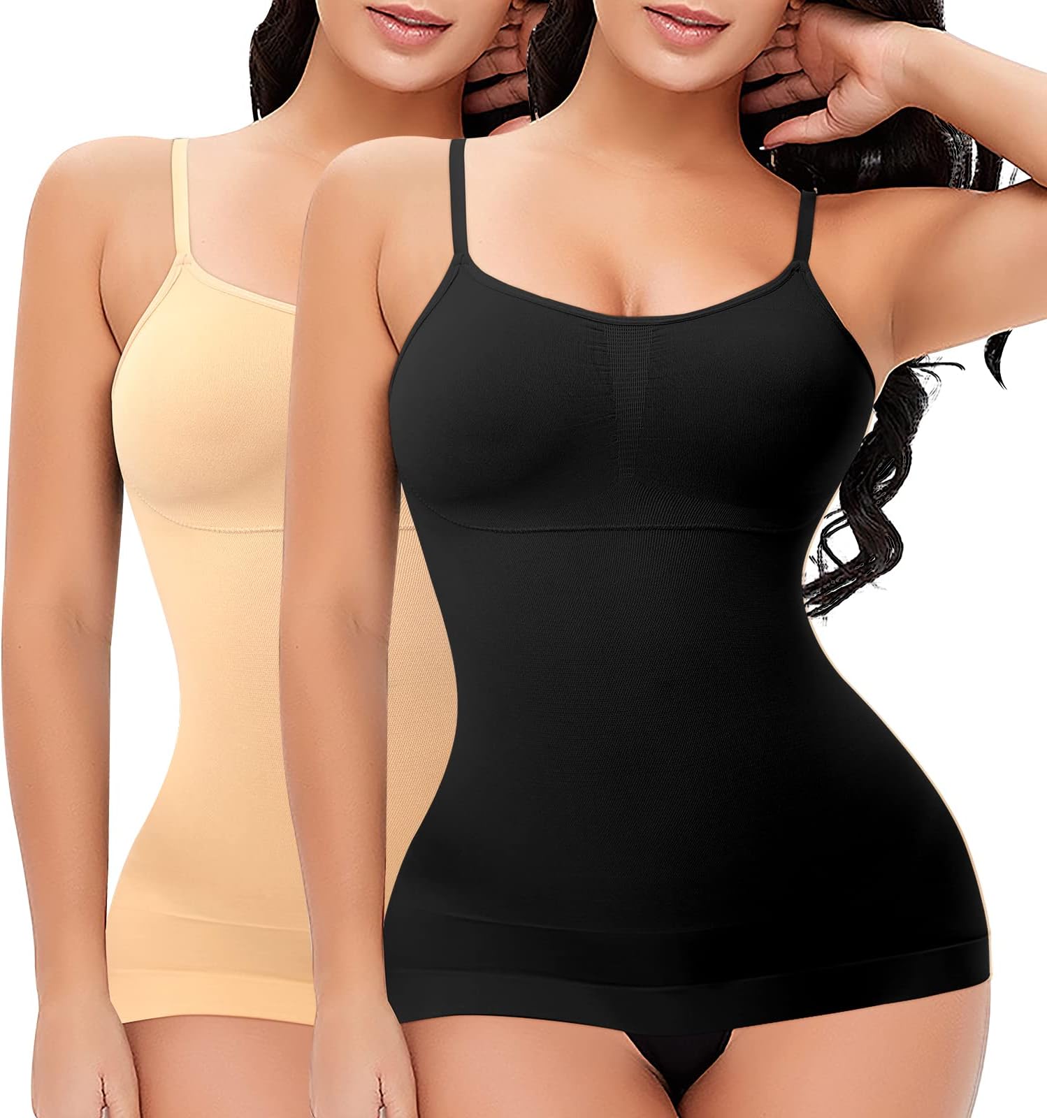 Women's Shapewear Cami Tummy Control Compression Tank Tops Adjustable Straps Body Shaper Camisoles