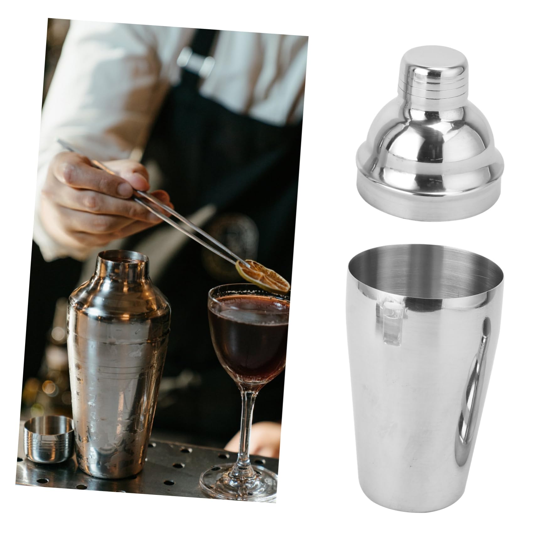 SOIMISS 22piezas Coctelera de Vaso Medidor de Acero Inoxidable Suministros para Barman Equipo para Cócteles Herramienta para Cócteles para Preparar Bebidas Casa o Fiestas