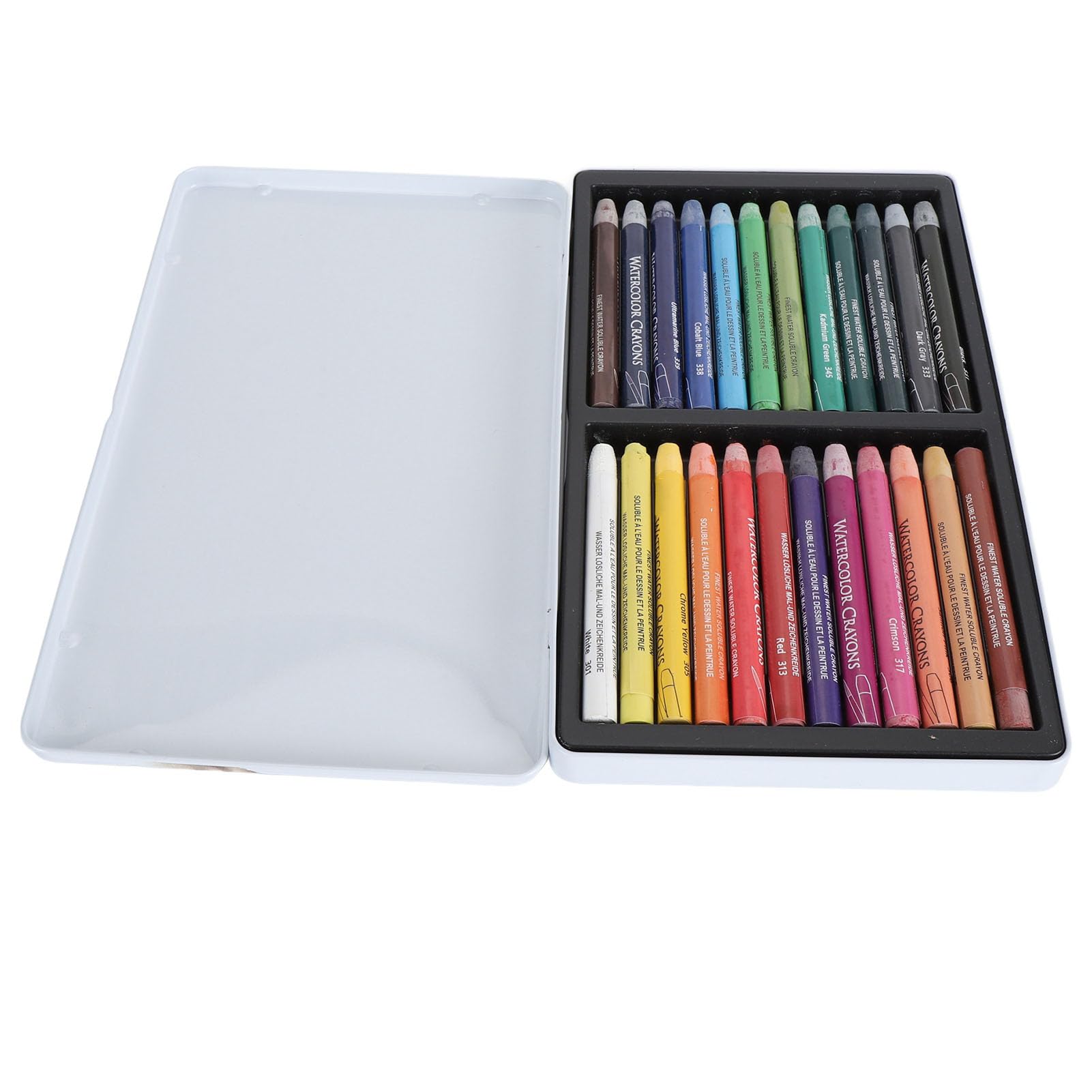 CHICIRIS Ensemble de Crayons Aquarelle Professionnels, Bâtons de Crayons Solubles dans L'eau, Soyeux, Portables, pour Artistes de âges, 12/24/36 Pièces (24 couleurs)
