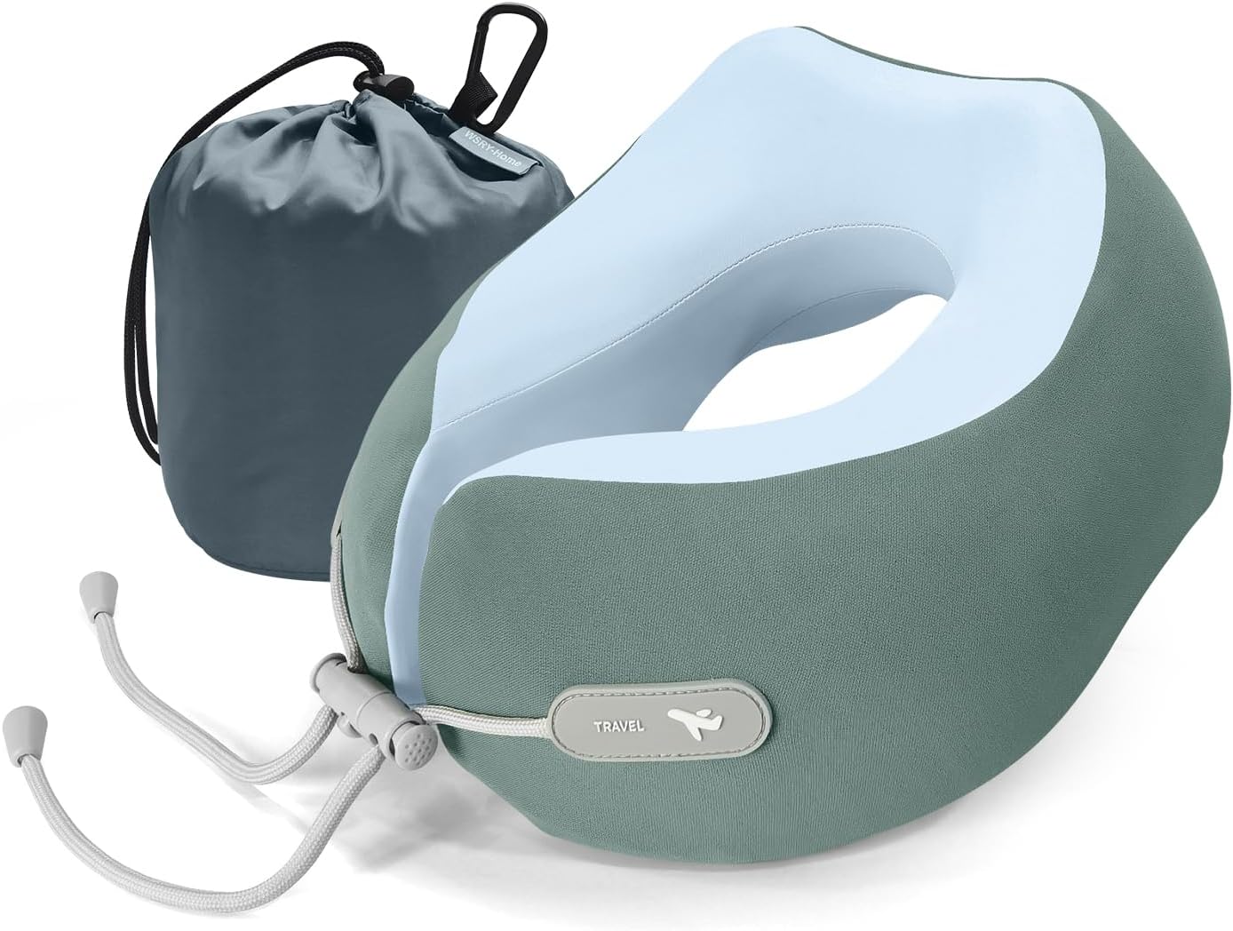 WSRY-Home Neck Pillow Memory Foam Travel Pillow for Airplane Sleeping,Comfortable Head and Neck Support,Flight Pillow with Washable Cover,Car Train Bus and Office Use