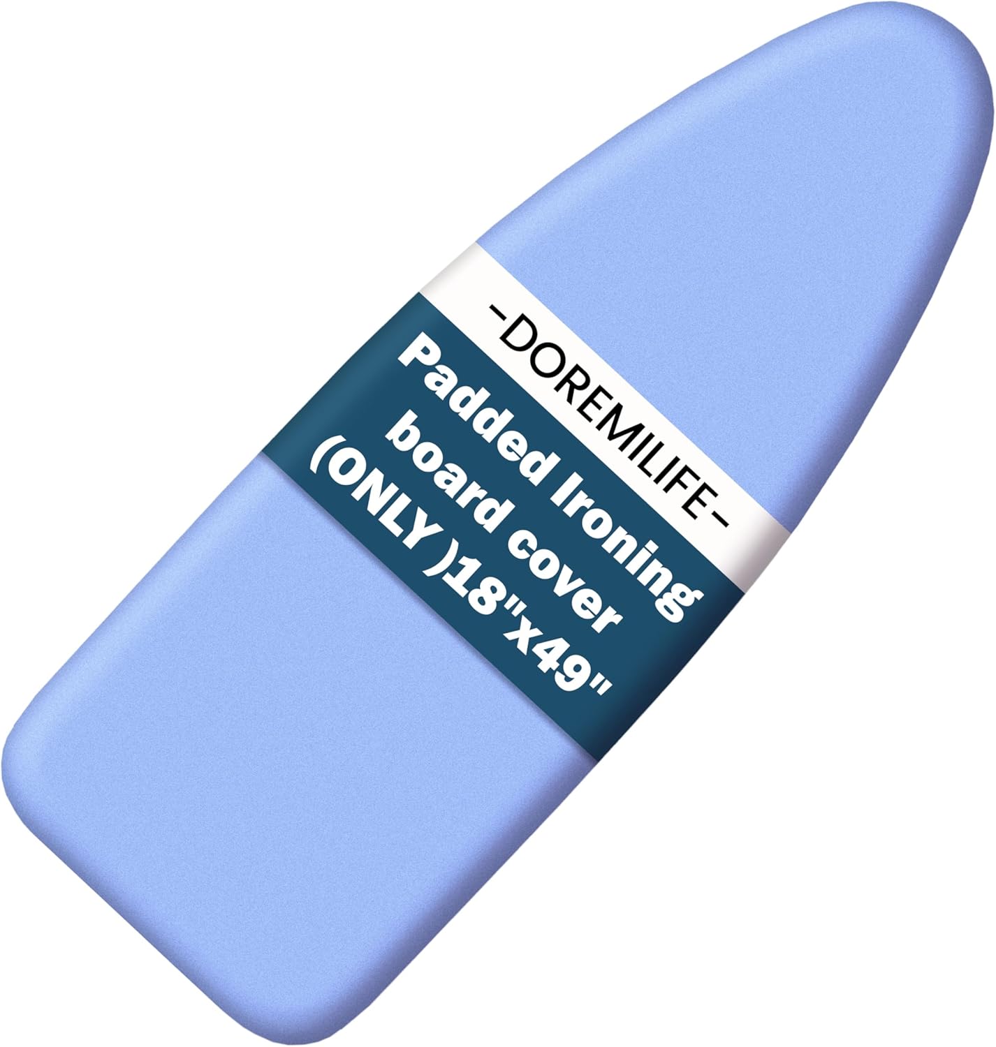 Ironing Board Cover and Pad 18x49 Large Size Iron Board Cover with Padding, Silicone Coated and Scorch Resistant, Elastic Edge, Hook & Loop Strap, Wide Ironing Board Cover and pad,Blue