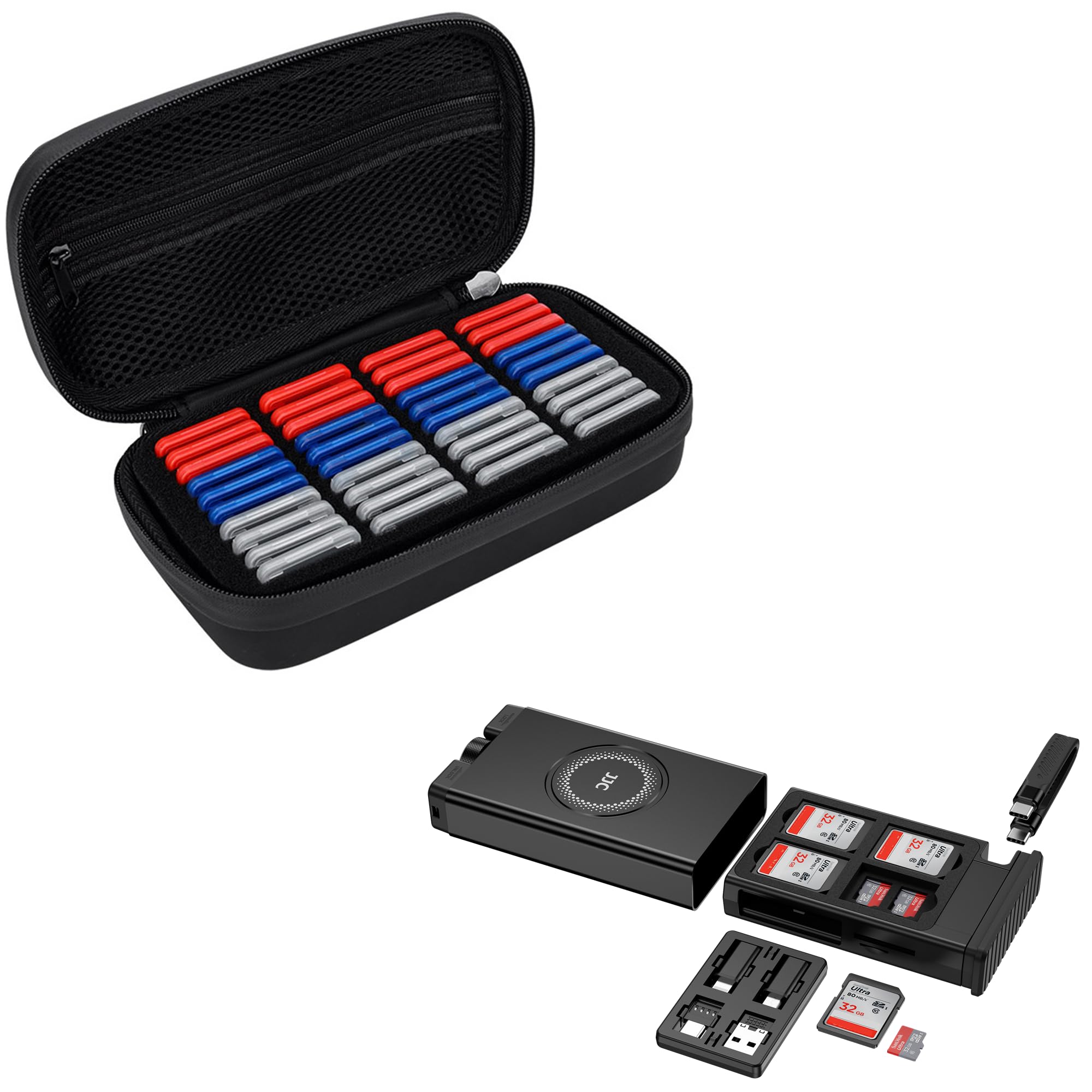 Card Case + Card Reader：EVA SD Card Case with SD Card Reader Case