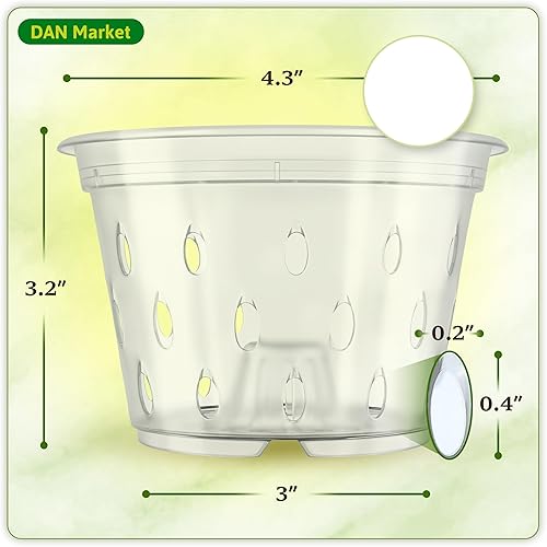 Miniatura 2 de DAN Market Maceta de plástico transparente con ranuras para orquídeas de 67 pulgadas macetas para orquídeas con agujeros macetas para orquídeas para
