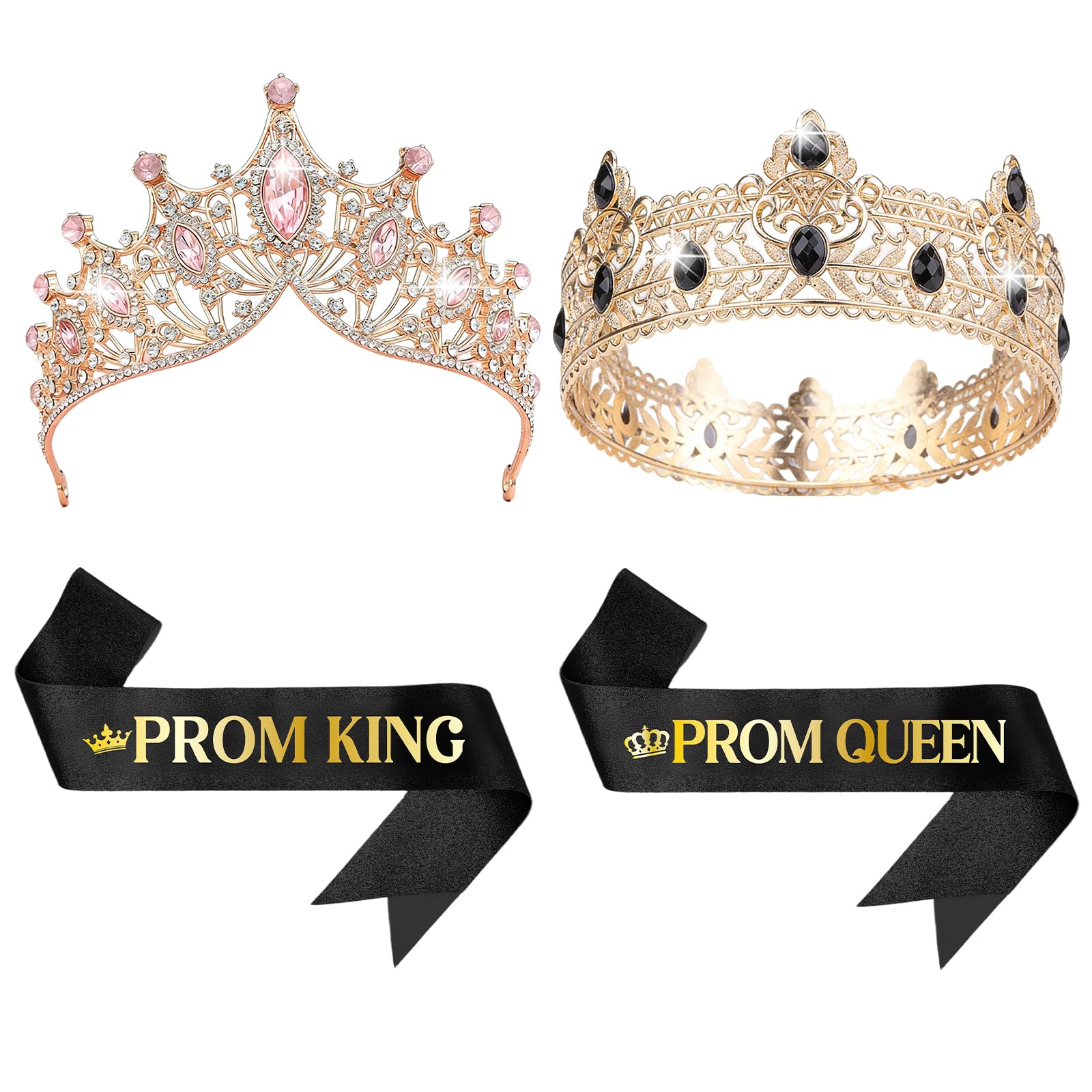 Photo 1 of ** different crowns**
Aposwow Prom King and Queen Crown Set with Sashes, Prom King and Queen Sash and Tiara Set, Party Costume Accessories for Women Men Birthday Halloween Graduation Wedding Gold