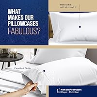 Vista 5 de TEXAS LINEN CO. Juego de 4 fundas de almohada de algodón egipcio premium tamaño estándar/queen - Fundas de almohada de lujo de algodón de alto Gris