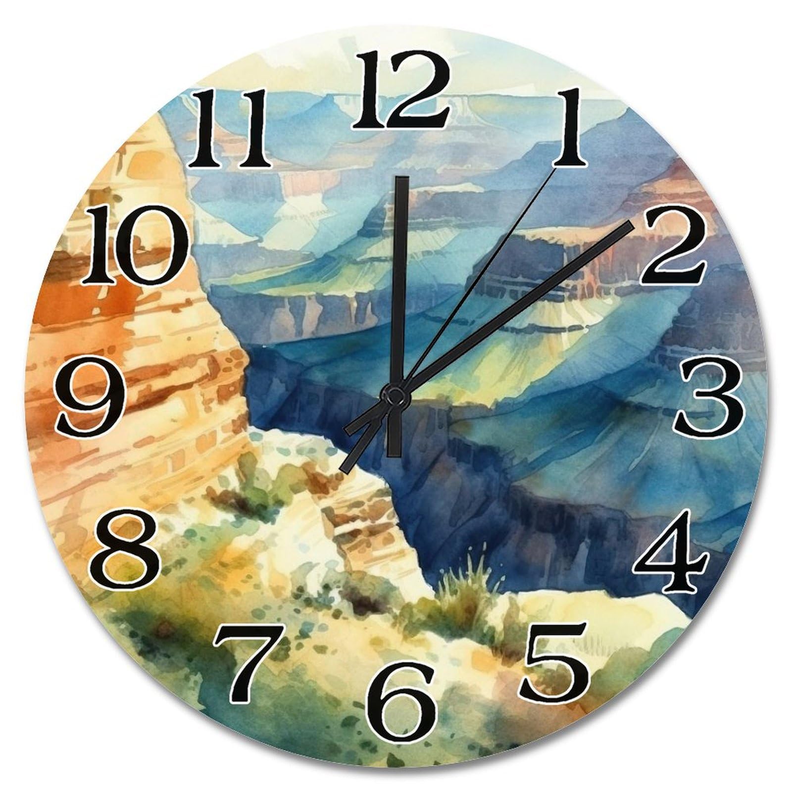 Horloge murale en bois 25,4 cm Grand Park paysage pour salon et chambre