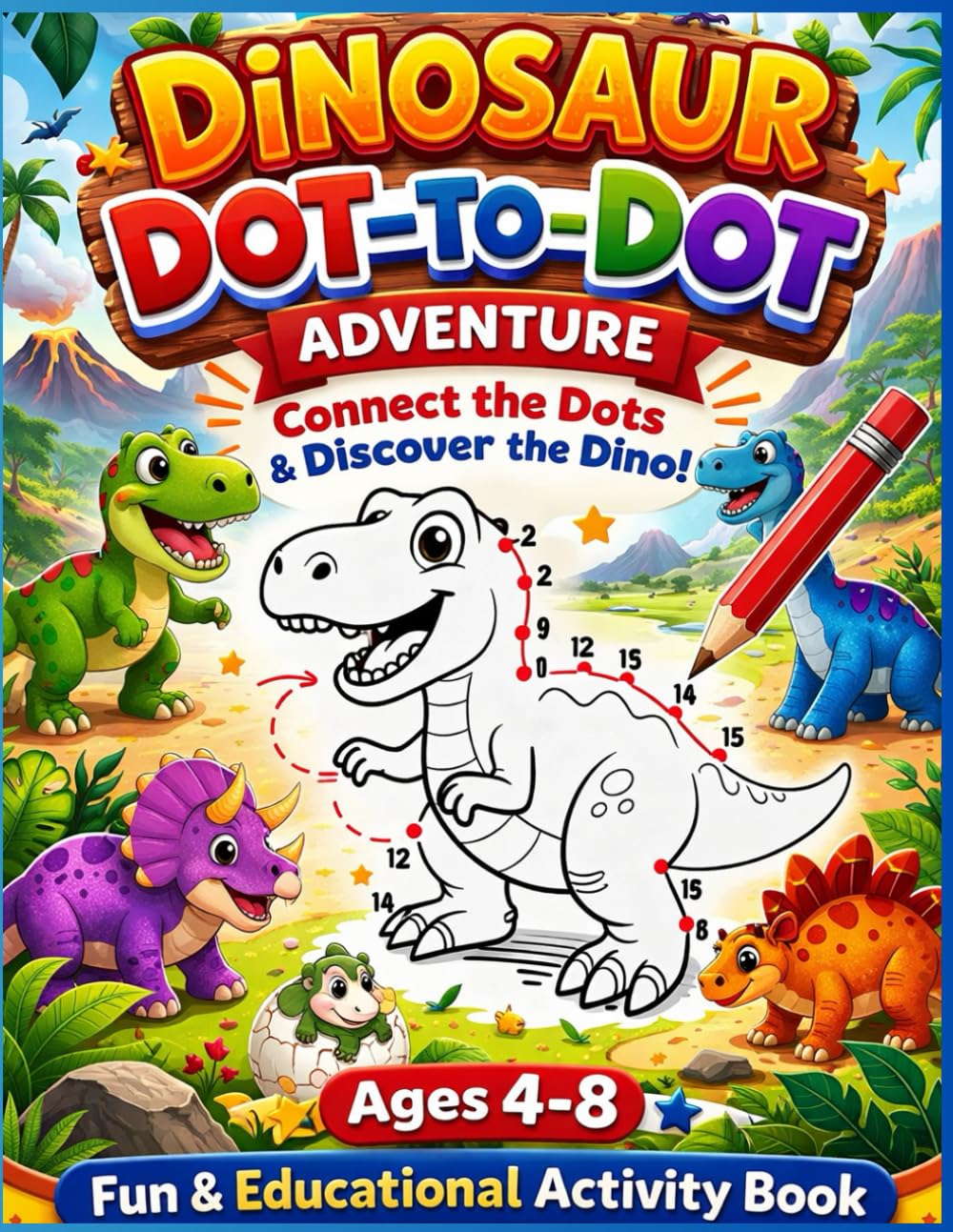 Dino Dash Dot-to-Dot Adventure: Follow the Numbers and Race with Roaring Dinosaurs! (Dino Fun Adventure Series)