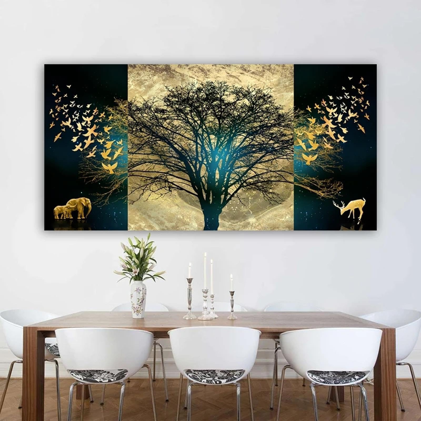 Image d'art arbre doré abstrait | Apportez de l'harmonie chez vous - 8