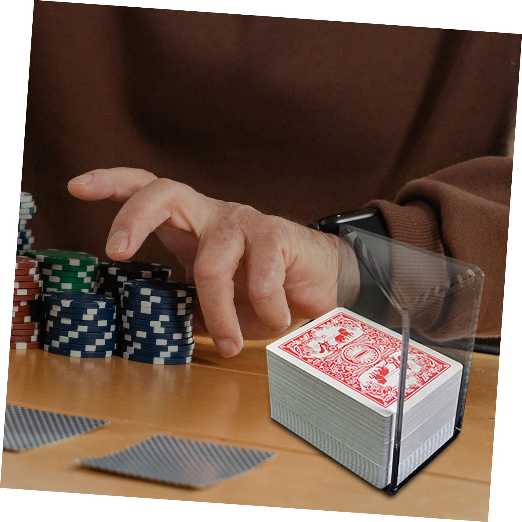 Scatola Carte Poker in Acrilico Trasparente Contenitore Stabile e Antiscivolo per Resistente e Facile da Pulire Organizer per Carte da Gioco