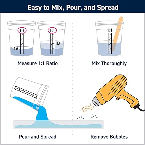 Miniatura 4 de TotalBoat Artist Resina Epoxi - Kit de Galón de 128 Oz. con Proporción de Mezcla 11 y Resistencia UV - Fórmula de Fundición Cristalina Transparente