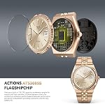 SOUYIE Luxury Smart Watch, 1.32" AMOLED Display, Bluetooth 5.4 Calling, Stainless Steel Strap, 160+ Sports Modes, Fitness Tracker with Heart Rate/SpO2/Stress/Sleep Monitor, for iOS/Android, 40mm Gold