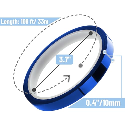 Miniatura 19 de Mr. Pen Cinta de calor - 0.394 in x 108.3 ft (108 pies), 2 rollos, cinta de alta temperatura para sublimación y prensa de calor