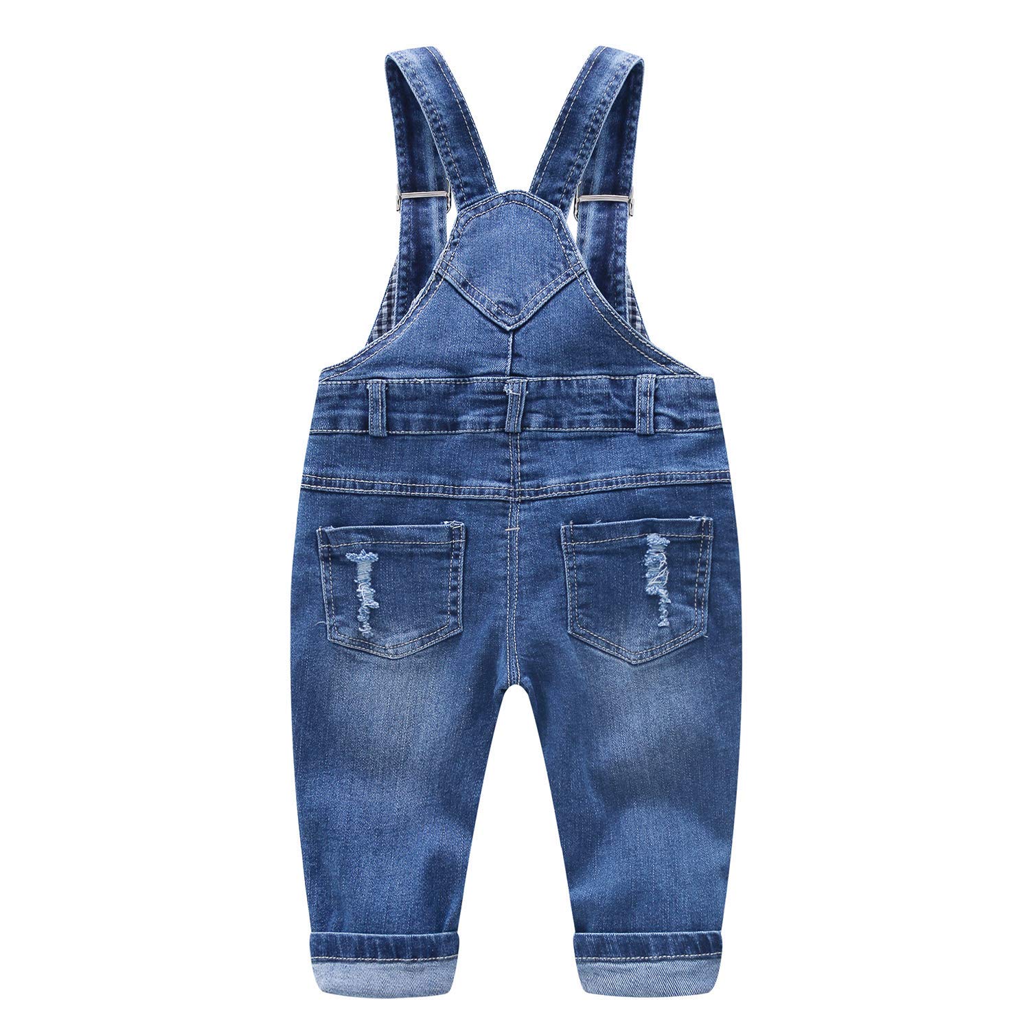 KIDSCOOL SPACE Baby Boy Girl Jean, tuta da lavoro in denim strappato, Blau-2082, 18-24 Mesi