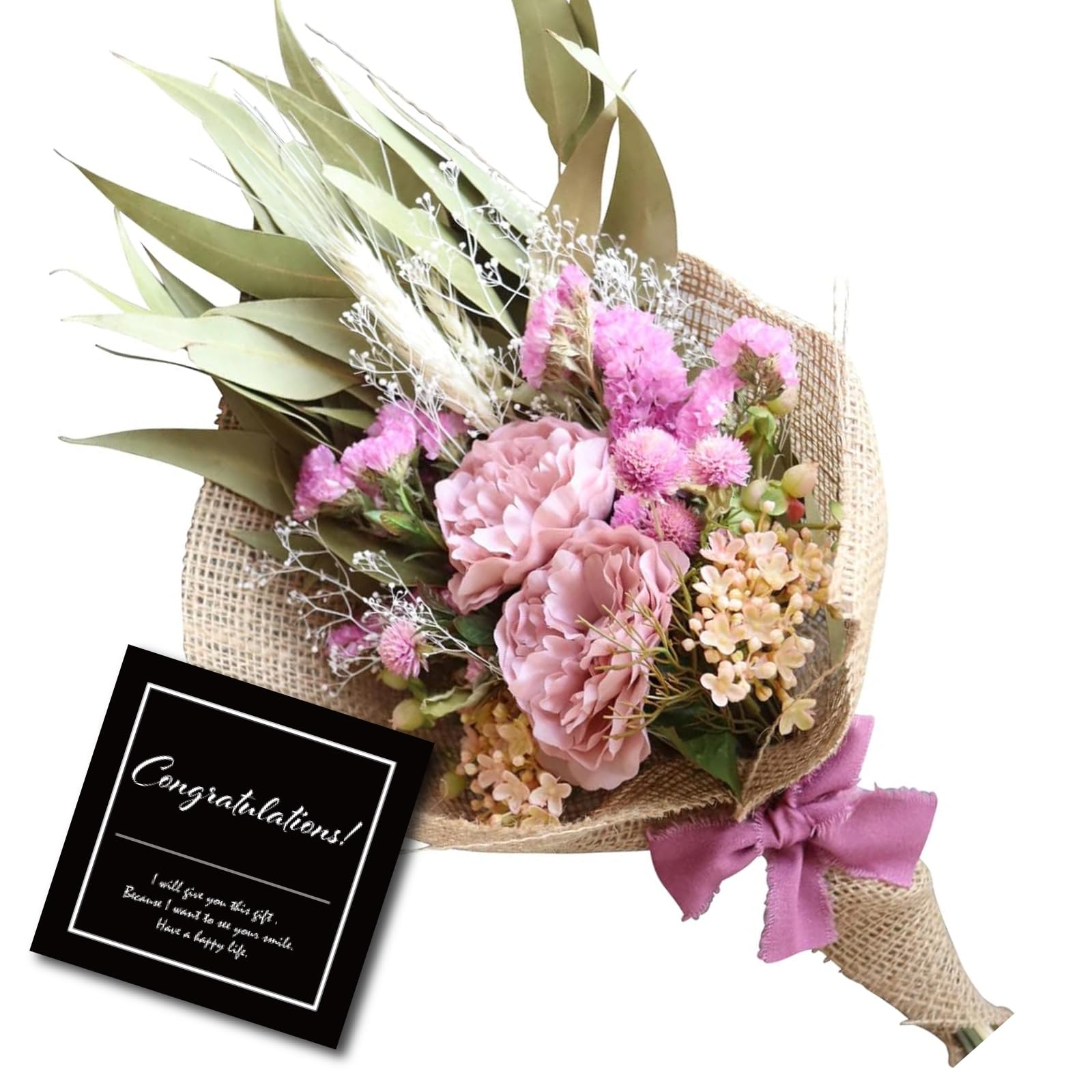 Amazon | [Sakuya(咲屋)]ドライフラワー 花束 スワッグ 壁掛け ブーケ