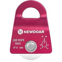 NewDoar Micro Mobile Single Pulley,20kN4500 lb Max Rope 1/2in for Rigging Arborist Climbing Rescue,CE Certified