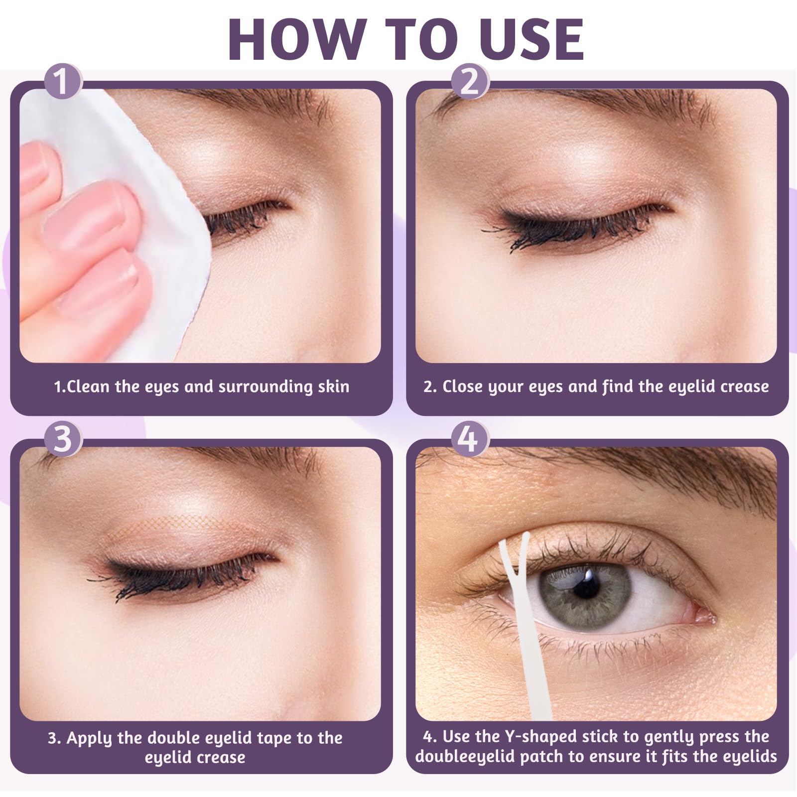 Prasacco 720 Pcs Eyelid Lifter Strips, Waterproof Double Eyelid Tape Eyelid Tape for Hooded Eyes Invisible with Y-bar Surgery-Free Instant Eye Lift Say Goodbye to Hooded, Droopy Lids (3 Style)