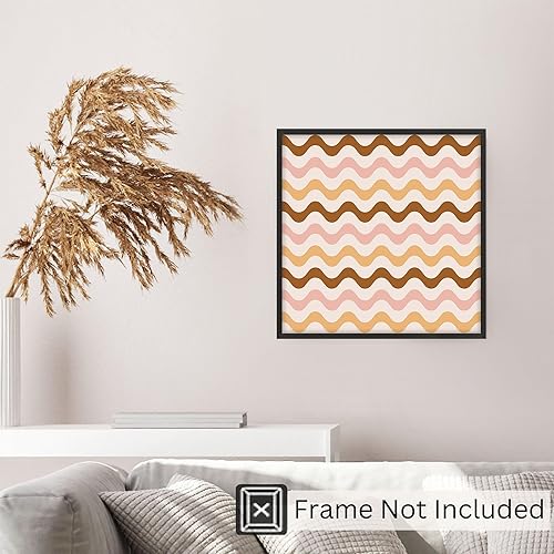 Miniatura 5 de Ethan Taylor Abstract Wall Art Prints Unframed Square Posters 'Retro 70s Hippie Chevron Pattern III' Retro Home Décor for Living Room, Bedroom,