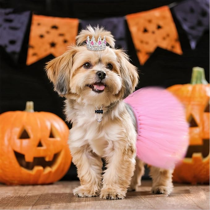 Disfraz de Tutú y Corona de Perlas para Perro Pequeño miniatura 4