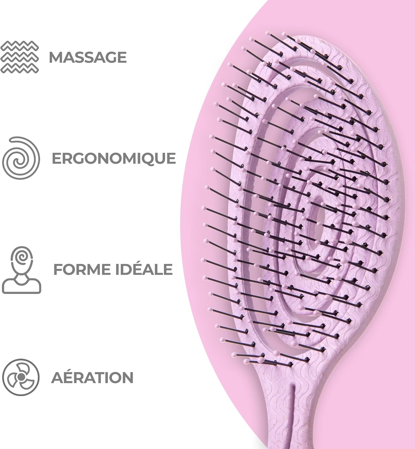 Ninabella® Brosse Démelante: Sans Tirer, Anti-Noeuds, Pour Tous Types de Cheveux - Description