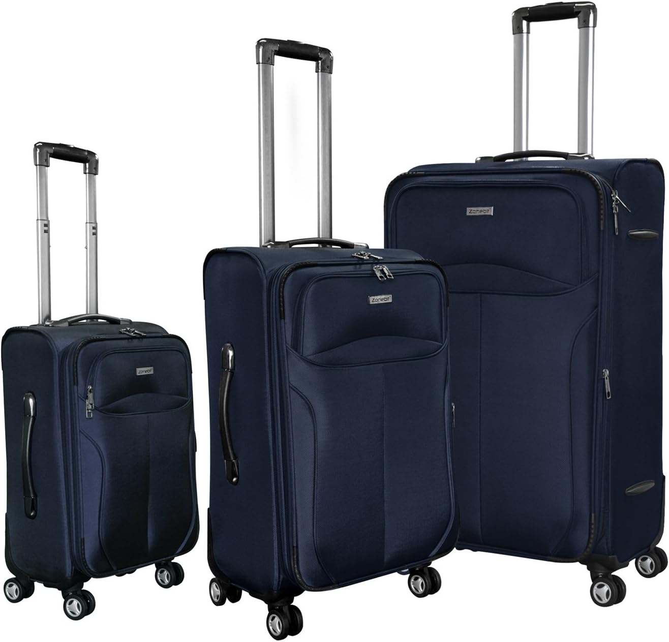 Magari Luggage 3-Piece Sets Expandable Lightweight 4 wheels Spinner Trolley Suitcase (Navy)