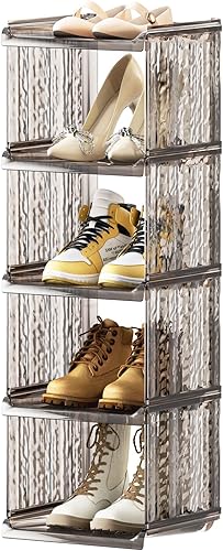 HAIXIN Zapatero vertical para armario, organizador modular de zapatos de 5 niveles para entrada de puerta delantera, armario de almacenamiento de