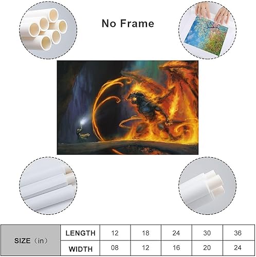 Miniatura 2 de Póster artístico de Gandalf Balrogs de El Señor del Anillo y arte de pared de Gandalf Balrogs moderno para decoración de dormitorio familiar, 08 x