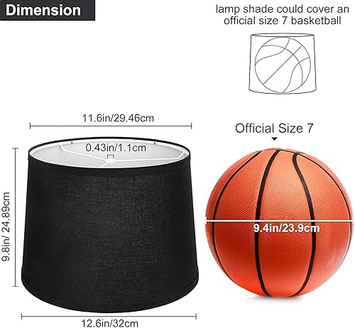 Miniatura 36 de Juego de 2 pantallas de lámpara azules para lámparas de mesa, lámparas de pie, 11.6 pulgadas superior x 12.6 pulgadas inferior x 9.8 pulgadas