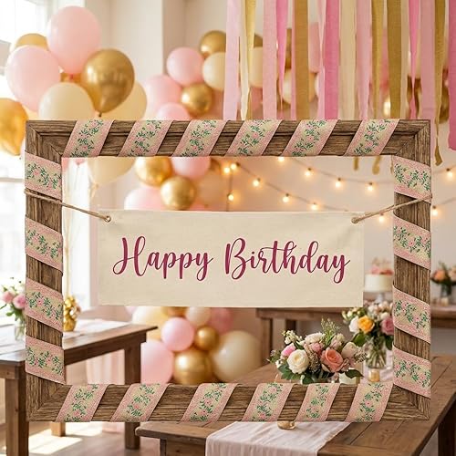 Miniatura 7 de IDONGCAI Cinta jacquard floral – Cinta de encaje bordada rosa de 5 yardas para decoración de bodas, manualidades, envoltura de regalos, costura,