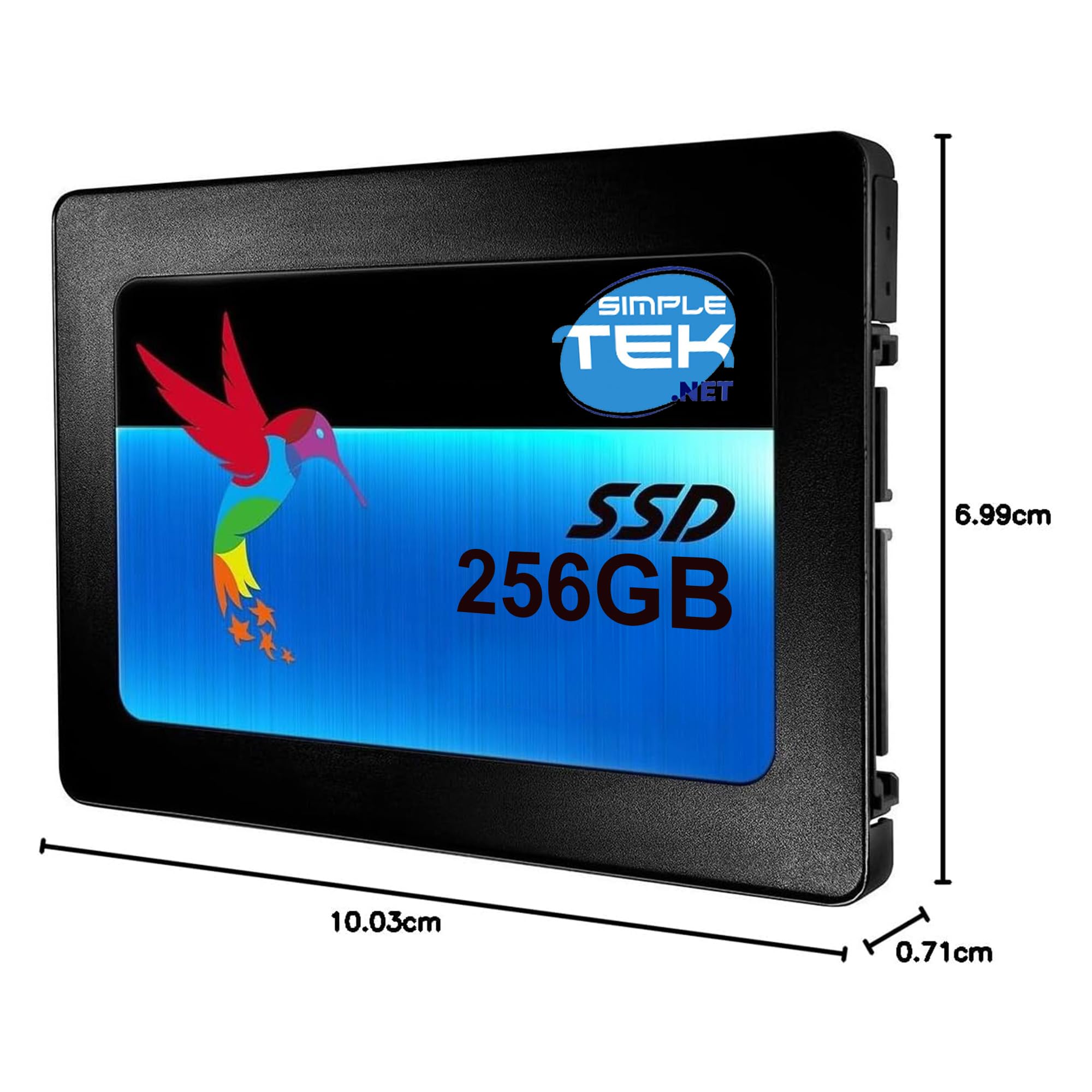 SIMPLETEK - Unità SSD Interna 256GB SATA III 2,5" - Disco a Stato Solido ad Alta Efficienza per PC, Laptop, Server e DVR
